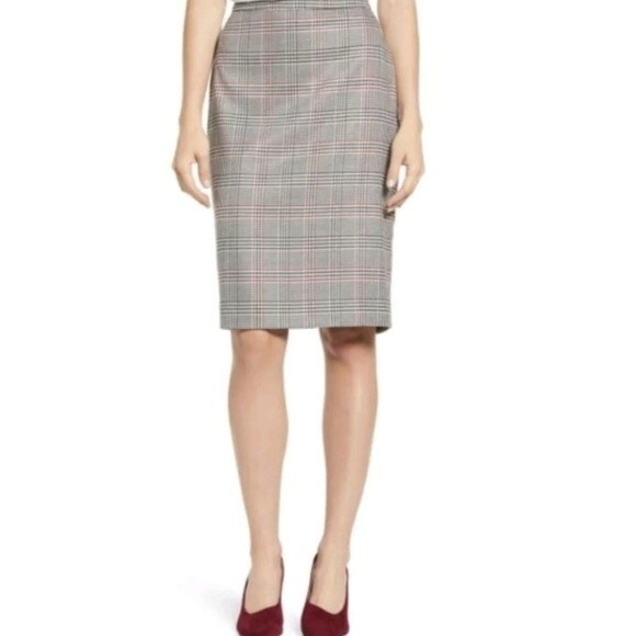 NEW 1. State Black Plaid Pencil Skirt - Picture 11 of 12